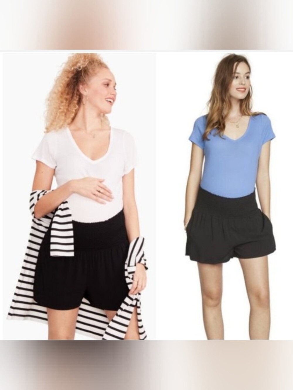 Hatch Maternity Smocked Shorts